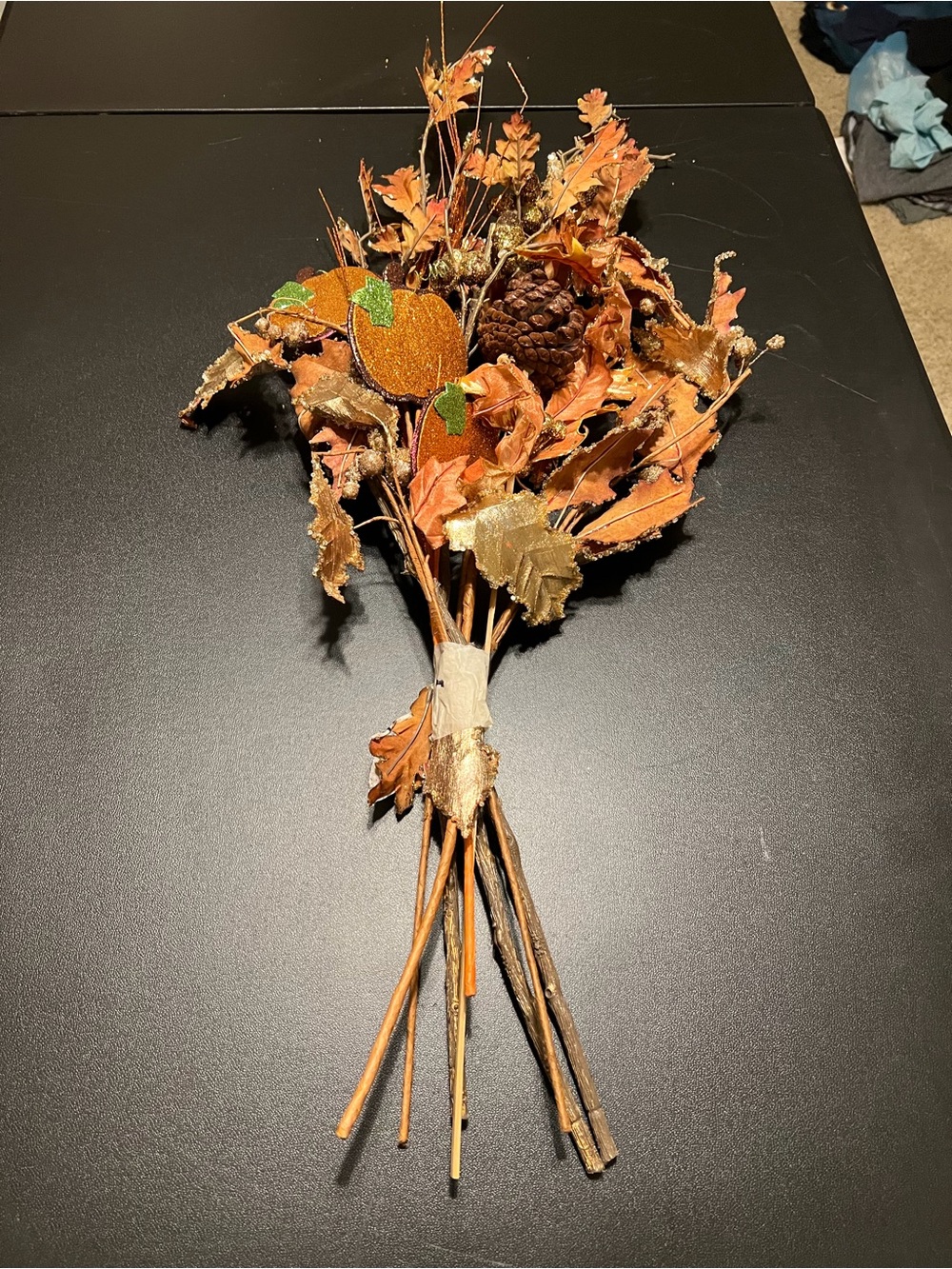 Autumn Harvest Decorative Fall Sprig Bundle - Orange & Brown